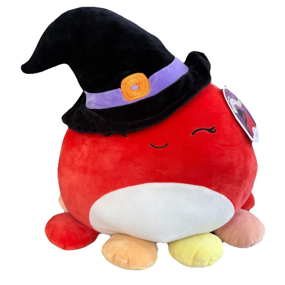 Squishmallows Detra 12” Red Octopus Halloween Plush NEW Witch